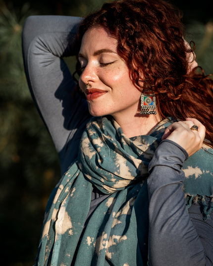 Tie Dye Scarf Grey/blue