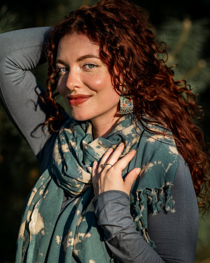 Tie Dye Scarf Grey/blue