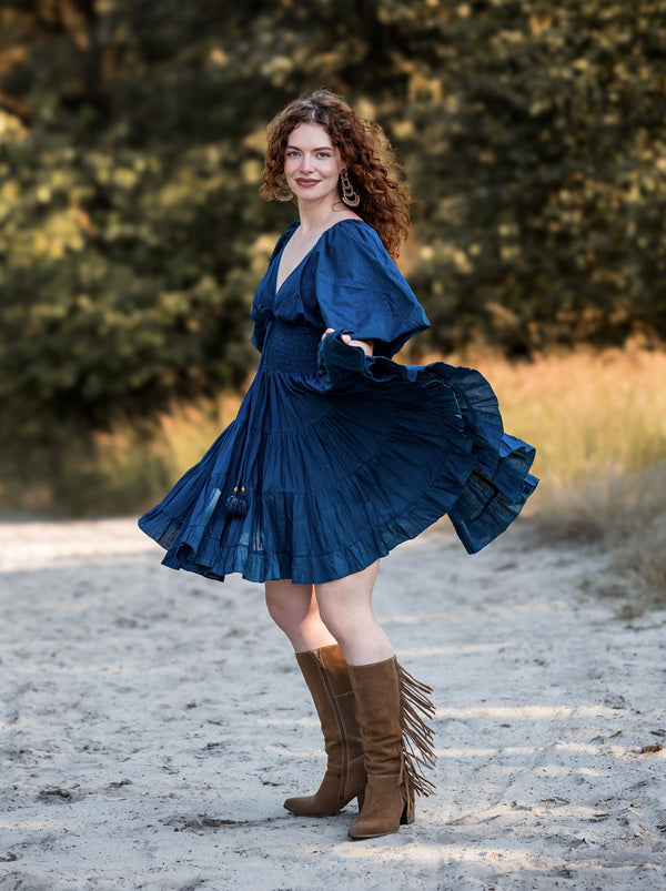 Tara Jurk Kort Blauw