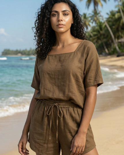 Mira Sol Shorts Light Brown 