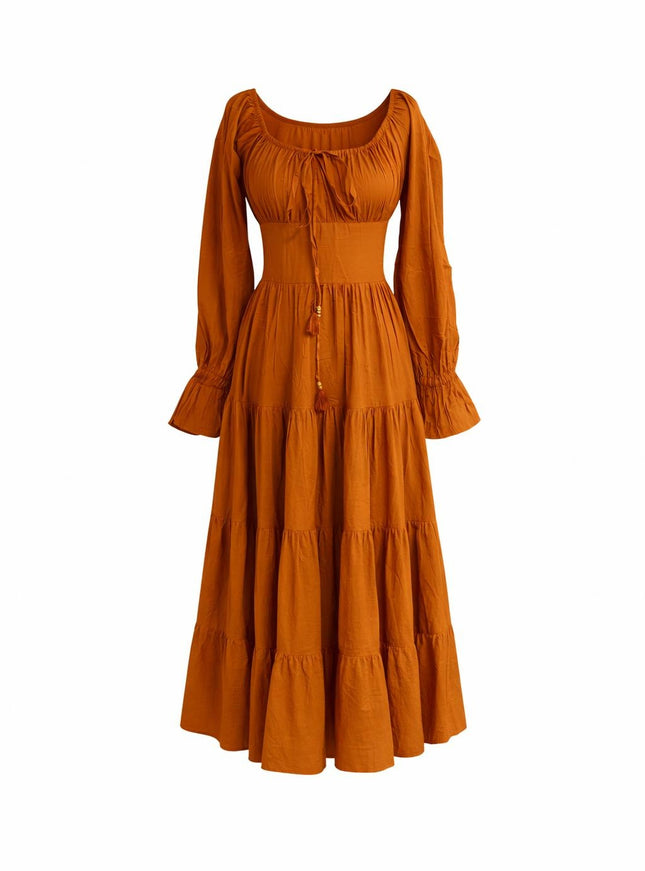 Vaiana Lange Jurk Warm Oranje