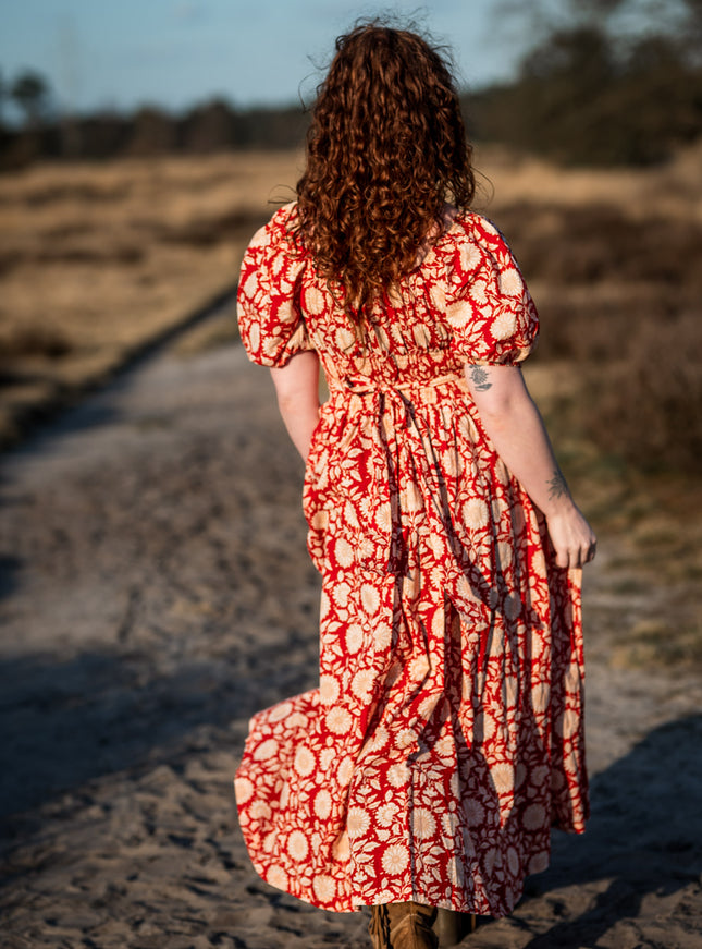 Grace Jurk Print Rood bloemen