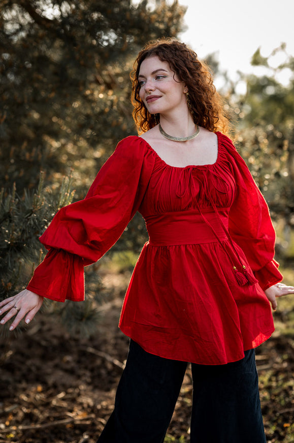 Vaiana Boho Blouse Knalrood