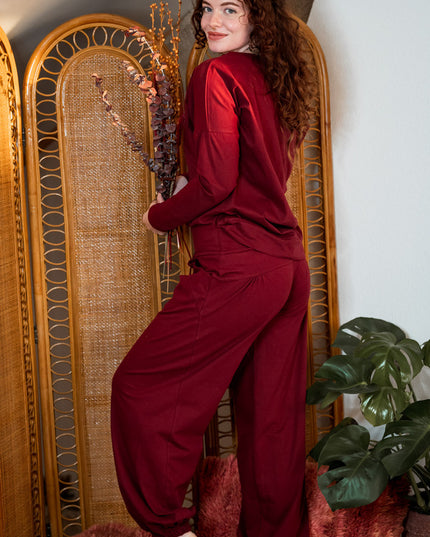 Flow Pant Marroon rood