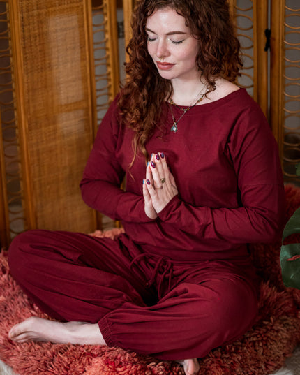 Flow Pant Marroon rood