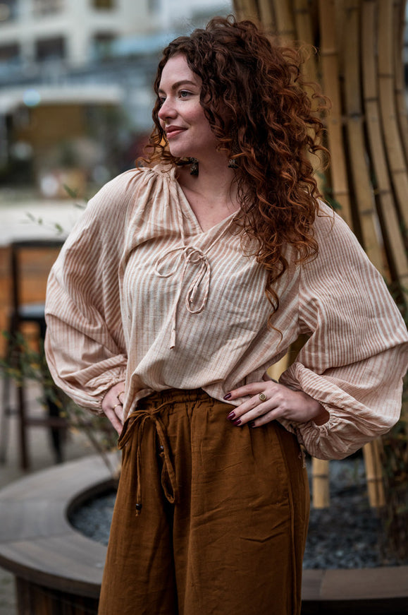 Kira Blouse Licht Khadi katoen