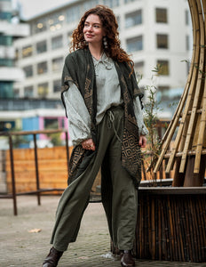 Nomad Chic poncho Dark green