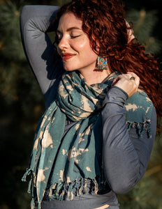 Tie Dye Scarf Grey/blue