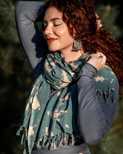 Tie Dye Scarf Grey/blue