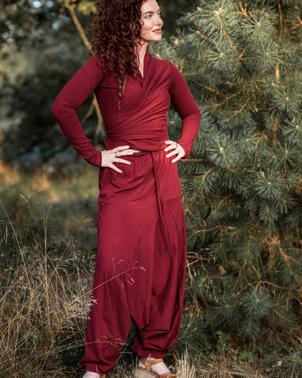 Iris Top Marroon Rood
