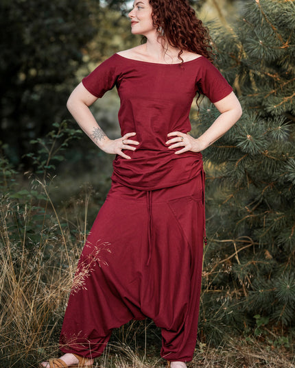 Harmonia Harem Pant Marroon Rood