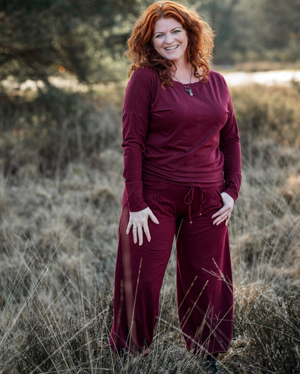 Flow Pant Marroon rood