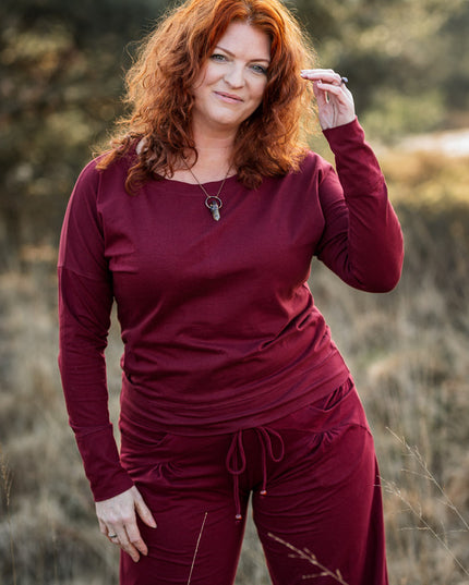 Flow Pant Marroon rood
