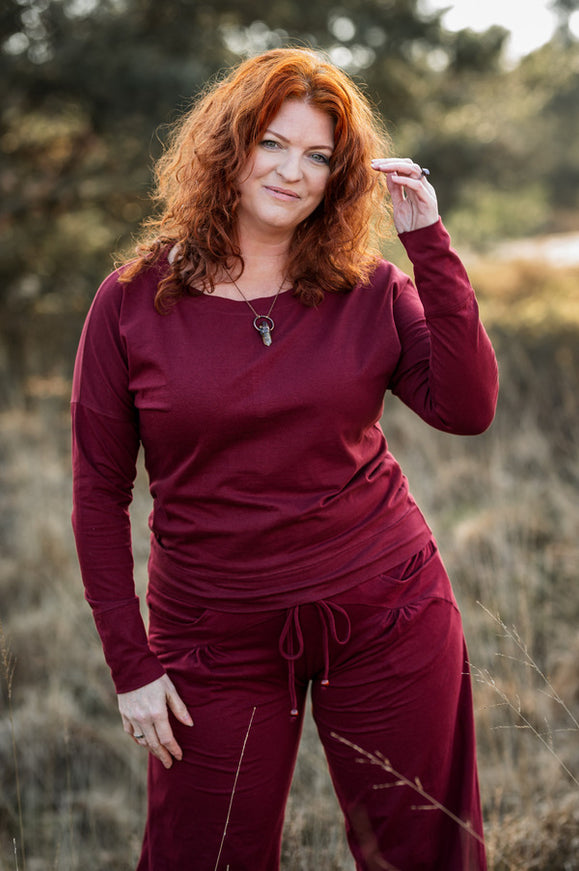 Flow Pant Marroon rood