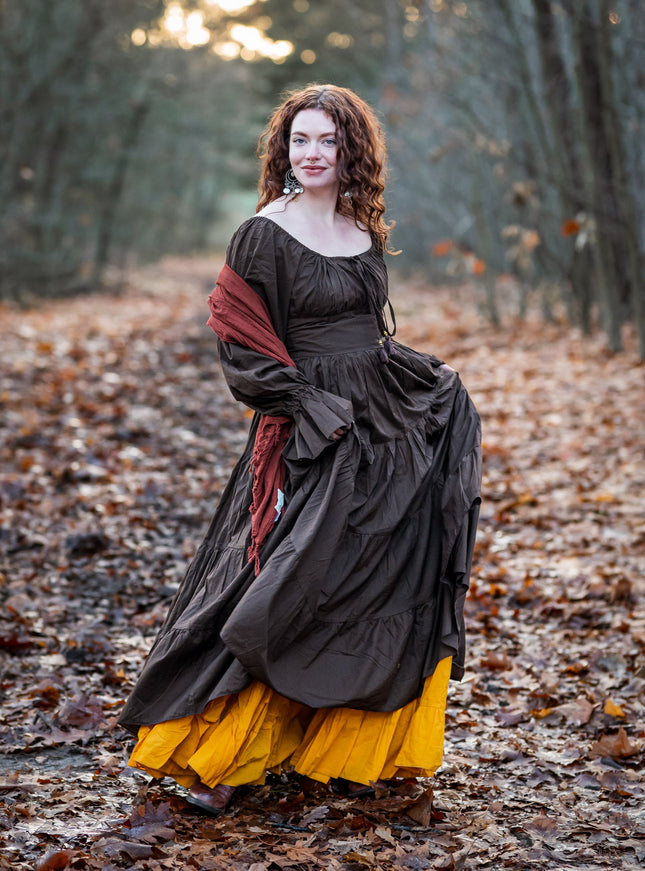 Vaiana Lange Jurk Donkerbruin