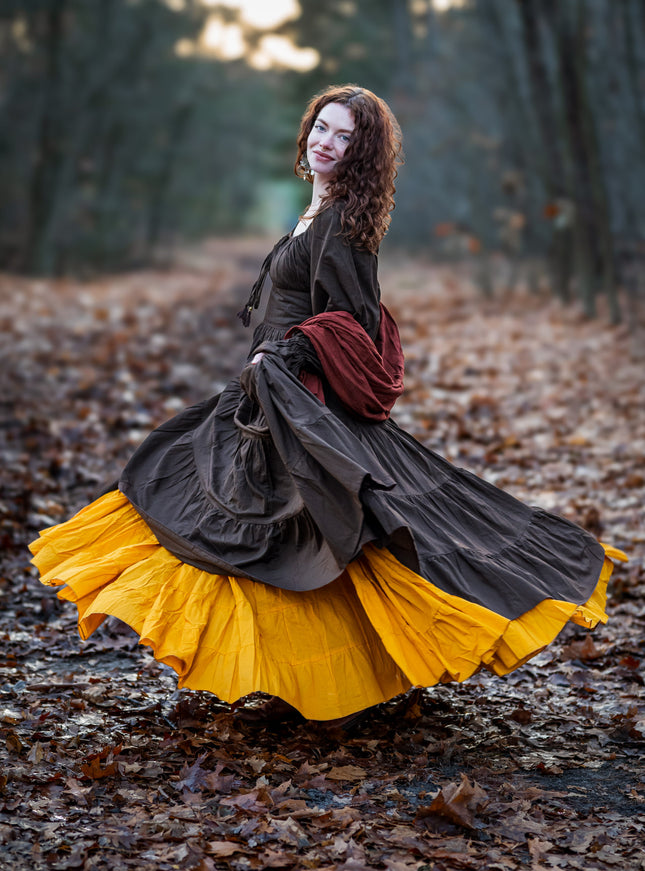 Vaiana Lange Jurk Donkerbruin