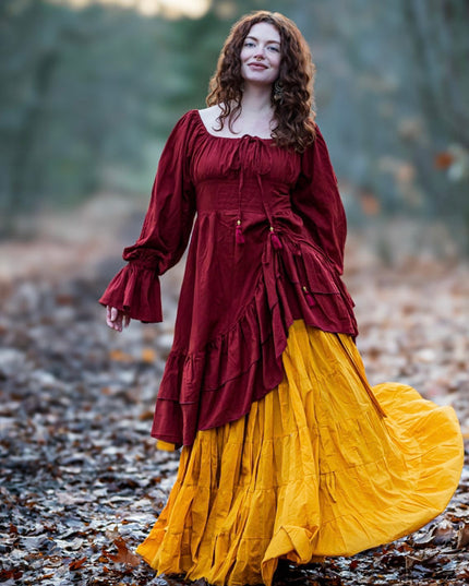 Midikleid Vaiana Warmes Rot 