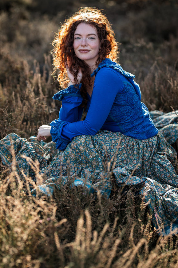 Elven Hoodie Top Korenblauw