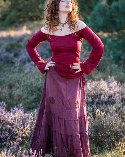Devi Boho top Marroon Rood