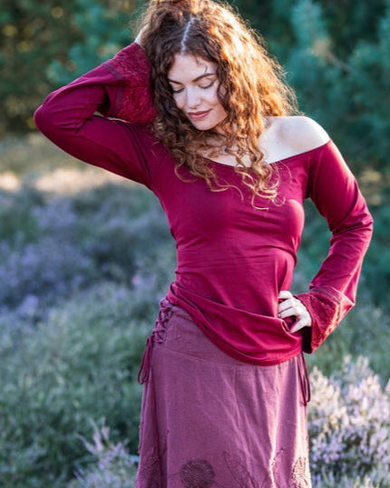 Devi Boho top Marroon Rood