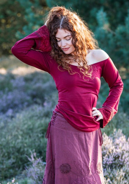 Devi Boho top Marroon Rood