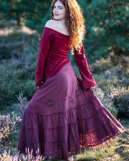 Devi Boho top Marroon Rood