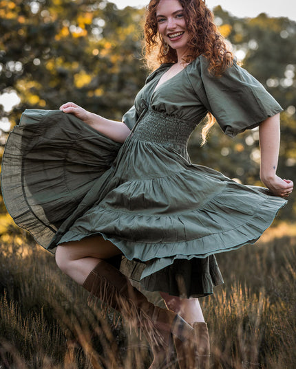 Tara Dress Short Moss Green 
