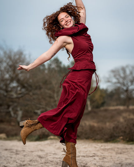 Luna Rok Marroonrood