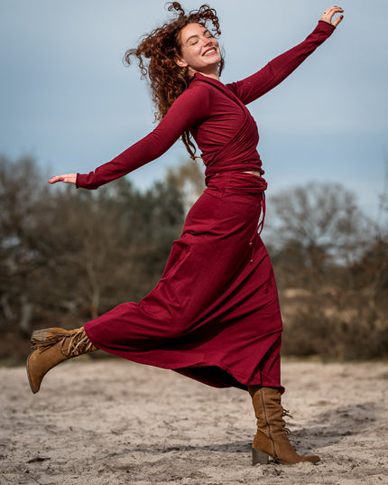 Iris Top Marroon Rood