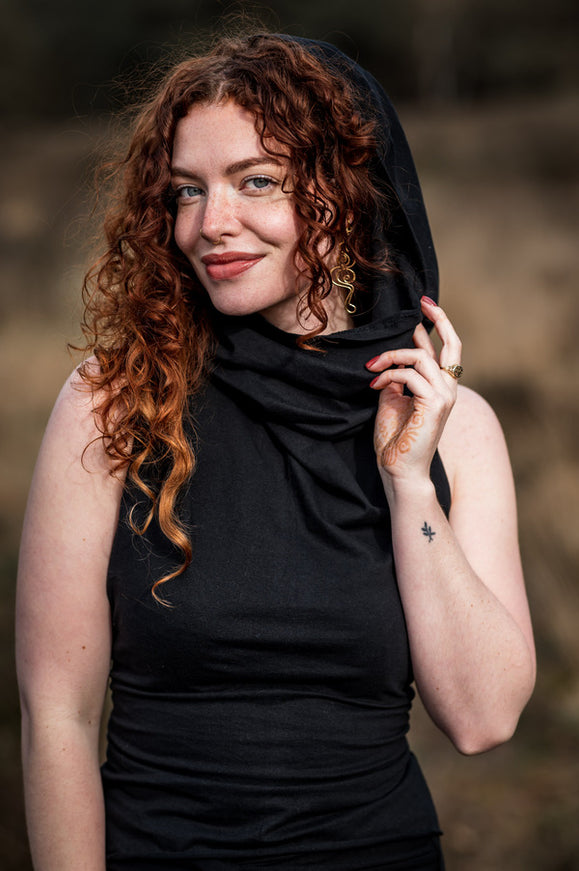 Luna Top Hoodie Zwart