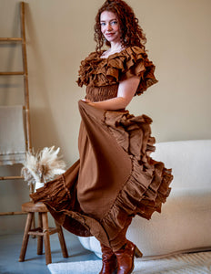 Tahliya Jurk Warm Bruin