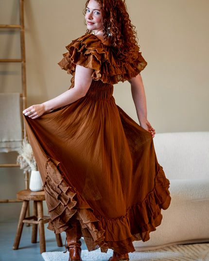 Tahliya Jurk Warm Bruin