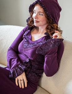 Elven Hoodie Top Purple