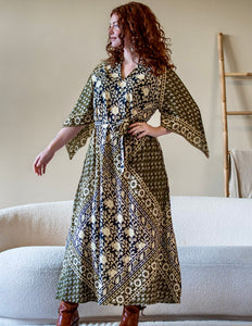 Fay Dress Handblock Blue
