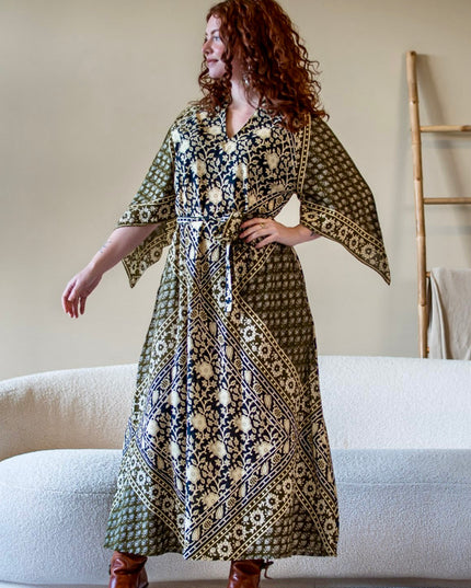 Fay Dress Handblock Blue
