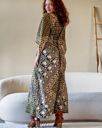 Fay Dress Handblock Blue