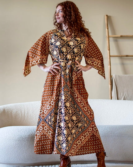 Ayla Sacred Roots Lange Jurk Amber
