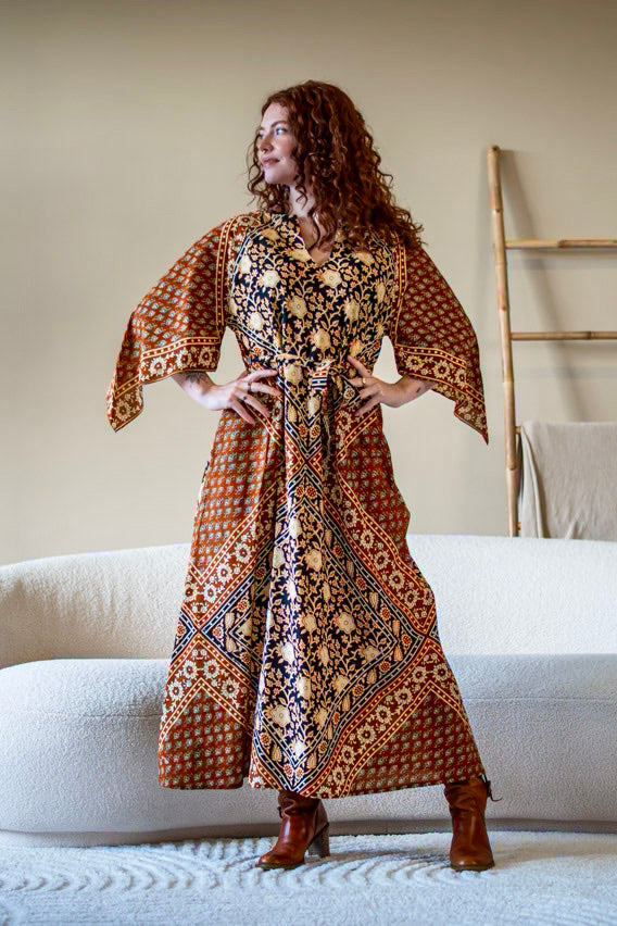 Fay Dress Handblock Blue