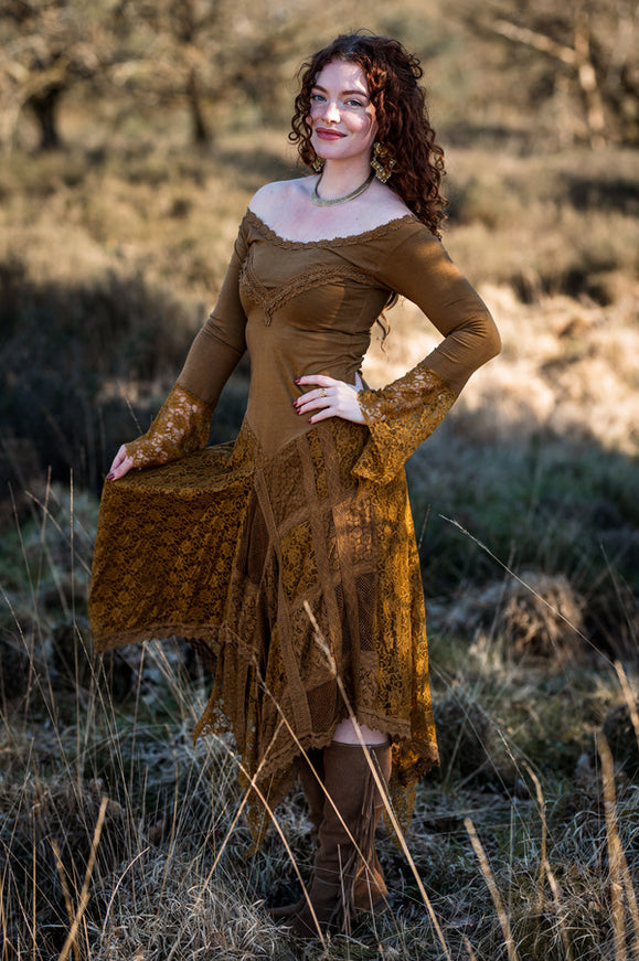 Morgana Boho Jurk Licht/ Medium bruin