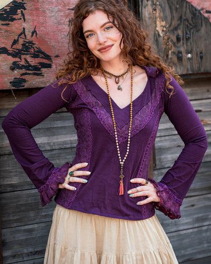Elven Hoodie Top Paars