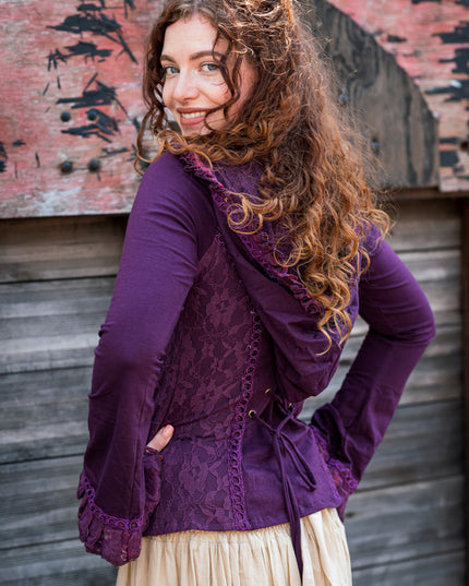 Elven Hoodie Top Paars