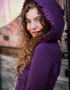 Elven Hoodie Top Paars