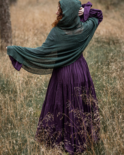 Hooded Poncho Groen