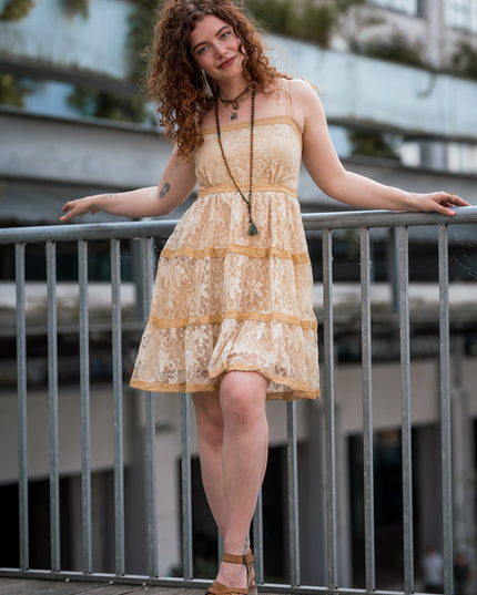 Litha Dress kort gebroken wit
