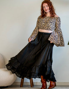 Sari Blouse Zwart Panter