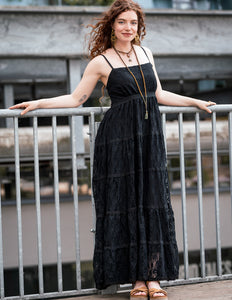 Litha Dress Lang Zwart