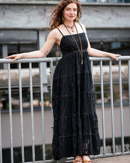 Litha Dress Lang Zwart
