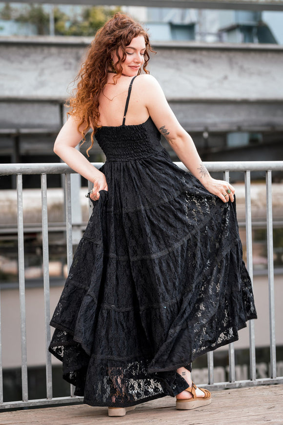 Litha Dress Lang Zwart