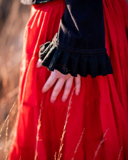 Elven Hoodie Top Zwart