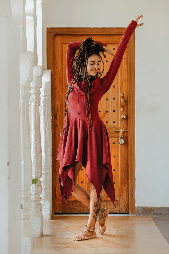Elven Pixie Dress Marroon Rood